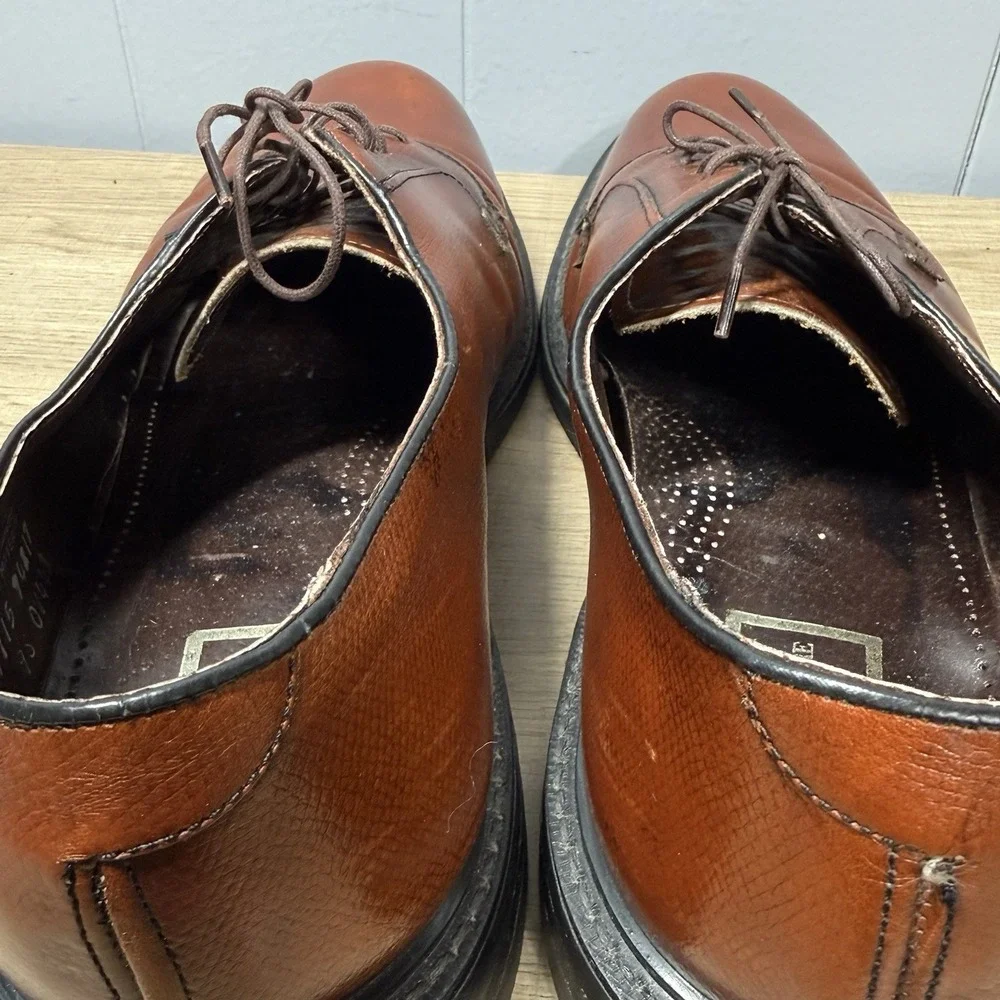 Stuart‎ McGuire Oxfords Dress Shoes Mens 9S Made in USA Chestnut Leather Career